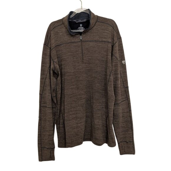 Kuhl Ryzer 1/4 Zip Pullover Mens Size XL Brown Hiking Outdoor Breathable Stretch - Picture 1 of 10